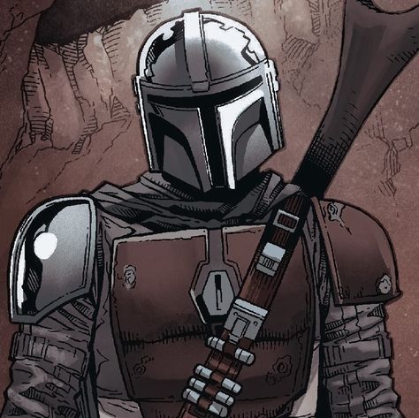 Star Wars Art Simple, Boba Fett Pfp, Mandalorian Profile Picture, Star Wars Pfp Aesthetic, Mandolorian Pfps, Boba Fett Profile Picture, Mandalorian Comic Icon, Star Wars Comic Icons, Mandalorian Comic