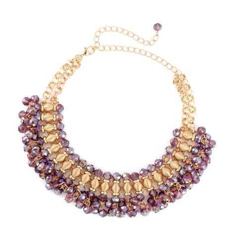 PRICES MAY VARY. Enliven your neckline with this 13-19-inch purple beaded waterfall choker or bib necklace. Set in Goldtone, the piece will win you instant attention wherever you go. Peacock Birthday, Purple Champagne, Peacock Jewelry, Woman In Gold, Purple Beaded, Crystal Choker Necklace, Statement Choker Necklace, Crystal Choker, Purple Glass