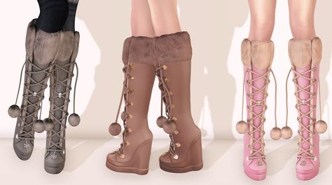 .tsg. Snow Bunny Boots | Flickr - Photo Sharing!  .tsg. Snow Bunny Boots  @ Kawaii Project Jan 15th  Theme is "Let's Hibernate"  No specific feet required! mod/copy ok~ Should work for any mesh body! 3 different metal colors available via HUD. Unrigged! Sims 4 Fuzzy Boots, Sims 4 Cc Snow Boots, Sims 4 Fluffy Boots, Sims 4 Cc High Heels Boots, Sims 4 Cc Fur Leg Warmers, Sims 4 Cc Fluffy Boots, Sims 4 Winter Boots Cc, Sims 4 Platform Boots, Sims 4 Fur Boots Cc