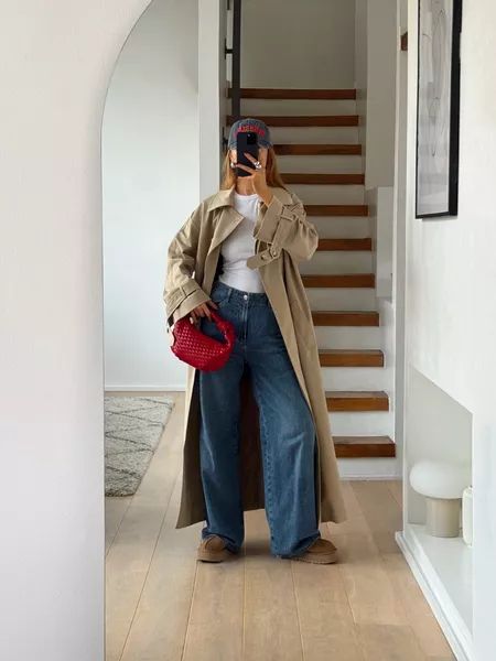 Orlaith_Melia on LTK Trench Coat Outfit Fall, Trench Outfit, Uggs Outfits, September Outfits, Trench Coat Fall, Trench Coat Outfit, Estilo Indie, Cool Winter, Simple Fall Outfits