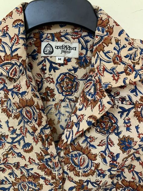 Printed Cotton Shirt for Women Printed Shirts For Women, Women Sleeves, Rajasthan Jaipur, Kids Kurta, Bagru Print, Indian Crafts, Night Suit, Batik Prints, Hand Block Print