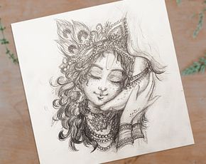 Beautiful RadhaKrishna Art Prints and Originals by MadhaviTuli Krishna Feet Drawing, Radha Drawing, Lord Krishna Sketch, Feet Drawing, Pen Art Work, Krishna Drawing, Sri Radha, Pen Art Drawings, Sri Krishna