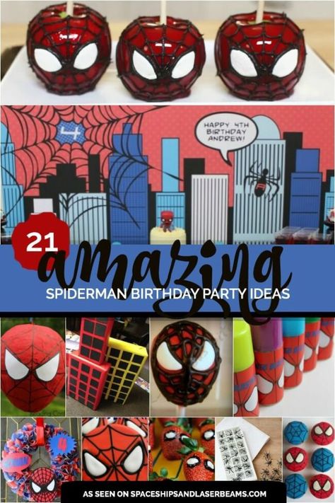 21 Amazing Spiderman Birthday Party Ideas from Spaceships and Laser Beams Miles Morales Birthday Party Decorations Ideas, Spiderman Into The Spiderverse Party, Miles Morales Birthday Party Ideas, Into The Spiderverse Birthday Party, Miles Morales Birthday Party Decorations, Miles Morales Party Ideas, Spiderverse Birthday Party, Spiderman Birthday Theme, Miles Morales Birthday Party