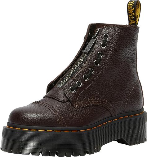 Women's Sinclair 8 Eye Leather Platform Boots Dr Martens Sinclair, Platform Doc Martens, Leather Platform Boots, Doc Martens Boots, Martens Boots, Zipper Boots, Boot Brands, Winter Snow Boots, Martin Boots