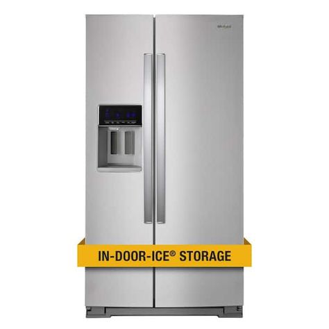 Whirlpool - Side by Side Refrigerators - Refrigerators - The Home Depot Smart Refrigerator, Large Refrigerator, Family Hub, Best Refrigerator, Ice Storage, Side By Side Refrigerator, Baddie Tips, Filtered Water, Harry Winston