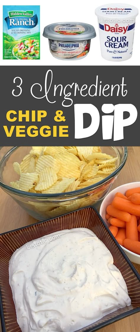 Chip And Veggie Dip, Chips Dip, Party Dip Recipes, Diy Easy Recipes, Veggie Chips, Cheesecake Dip, Dips And Appetizers, Easy Dips, Dip Recipes Easy