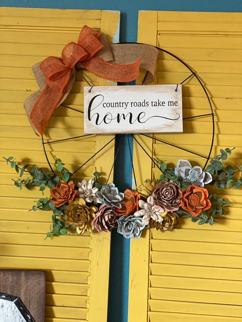 Bicycle Tire Wreath, Tire Wreath, Moon Wreaths, Bicycle Wreath, Dollar Tree Wreath, Cute Bike, Wheel Wreath, Fall Deco Mesh Wreath, Fall Deco Mesh