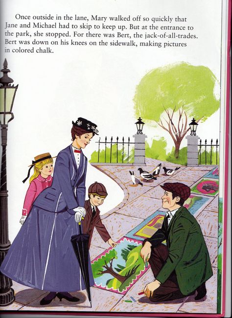 Mary Poppins Jane Mary Poppins, Mary Poppins Characters, Mary Poppins Book, Mary Poppins Movie, Disney Storybook, Golden Book, Make Pictures, Illustration Vintage, Book Images