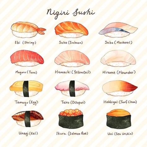 yd 🐻 (@ydxart) • Instagram photos and videos Nigiri Sushi, Food Sketch, Japan Culture, Anime Food, Japan Food, Food Drawing, Art Anime, Food Illustrations, Food Art