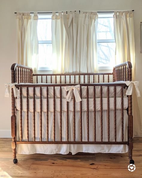 Jenny Lind 3-in-1 Convertible Crib Cherry, Natural Crib Bedding Set, Farmhouse Crib Skirt, Plain Crib Bumper, Neutral Baby Bedding Jenny Lind Crib Nursery, Farmhouse Crib, Neutral Crib Bedding Sets, Farmhouse Cribs, Gender Neutral Crib Bedding, Natural Crib, Vintage Baby Girl Nursery, Old Cribs, Baby Crib Bumpers