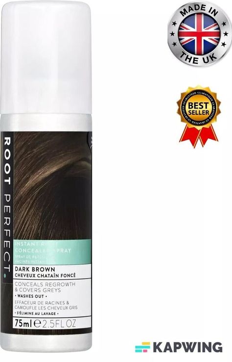 I just added a new item to eBay, ✅Root Perfect Instant Root Concealer Spray Dark Brown Quick and Easy Fix 75ml✅! #eBay #eBaySeller Hide Greys, Root Concealer, 10 Picture, Dark Brown Hair, Hair Care Routine, All Hair Types, Touch Up, Perfect Hair, Hair Types