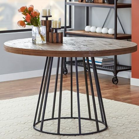 Wrought Studio Mccoll Dining Table & Reviews | Wayfair Round Dining Table For 6, Round Kitchen, Contemporary Dining Table, Metal Dining Table, Kitchen Dining Tables, Solid Wood Dining Table, Pub Table, Extendable Dining Table, Wood Dining Table