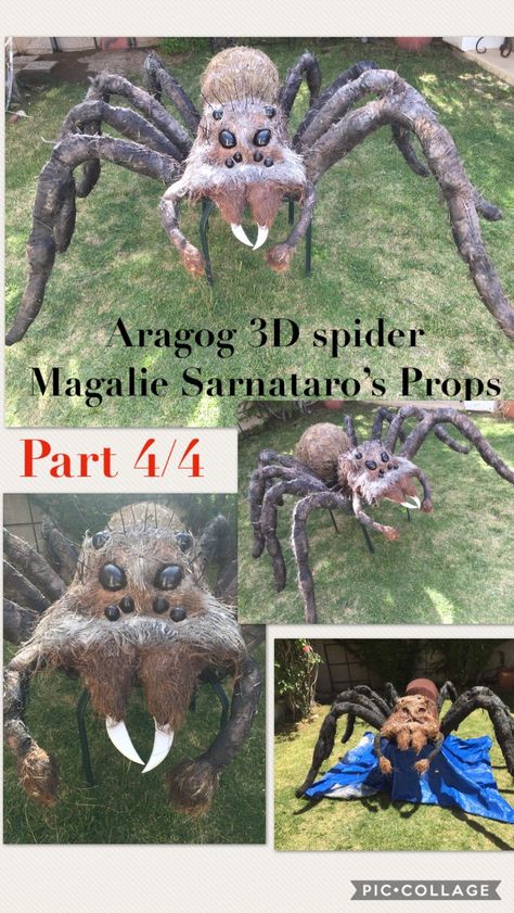 Forbidden Forest Halloween Decor, Aragog Spider, Harry Potter Scarecrow Ideas, Harry Potter Porch Halloween, Harry Potter Lawn Decorations, Harry Potter Spider, Forbidden Forest Decorations, Harry Potter Forbidden Forest Decor, Diy Harry Potter Outdoor Decor