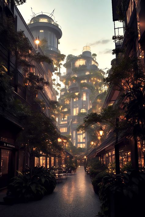 Modern Kingdom Aesthetic, Green Building Architecture, Future Earth, Wattpad Background, Sci Fi Architecture, Science Fiction Artwork, Dark City, My Fantasy World, Scenic Art