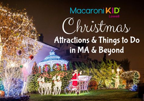 Updated for 2022Here's our annual Guide to Christmas Attractions and Things to Do in Massachusetts & Beyond, including illuminations, festivals of tr… Things To Do In Massachusetts, Holiday Lights Display, Santa's Village, Holiday Music, Family Events, Festival Lights, Light Display, Holiday Lights, Light Show