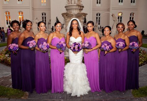 Orchid Bridesmaid Dresses, Latest Bridesmaid Dresses, Designer Bridesmaid Dresses, Purple Dresses, Purple Bridesmaids, Purple Bridesmaid Dresses, Maid Dress, Brides And Bridesmaids, Purple Wedding