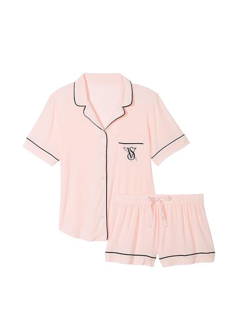 Modal Short Pajama Set | Victoria's Secret Lingerie Catalog, Victoria Secret Pajamas, Cami Set, Top Hits, Victoria Secrets, Short Pajama Set, Pajama Shorts, Short Sleeve Button Up, Fit N Flare Dress