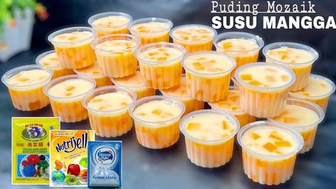 Puding Mangga, Cup Dessert, Agar Agar, Pudding Desserts, Baked Goodies, Snack Box, Dessert Cups, Buns, Dessert