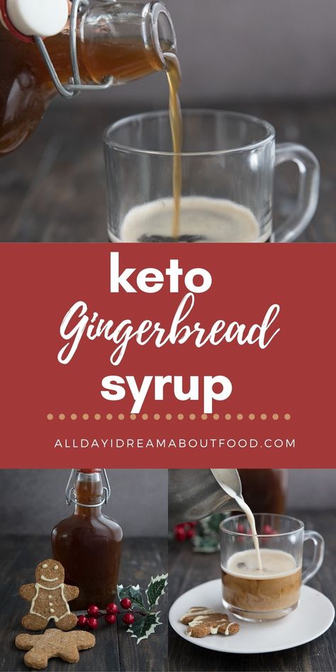 Winter Simple Syrup, Keto Coffee Syrup Recipes, Homemade Sugar Free Coffee Syrup, Sugar Free Coffee Syrup Recipe, Keto Coffee Syrup, Sugar Free Simple Syrup Recipe, Coffee Sauce Recipe, Peppermint Coffee Syrup, Gingerbread Latte Syrup