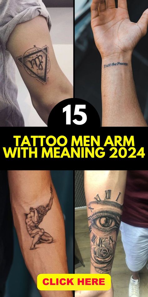 Explore the world of tattoo men arm with meaning in 2024. Discover minimalist designs that convey deep significance. Whether it's an upper arm sleeve or a forearm cover-up, our collection offers meaningful and unique ideas for half sleeves and full sleeves. Dive into the aesthetic of cool small tattoos for men and be inspired by our half sleeve designs. Find the perfect forearm tattoo, from simple to geometric, and express your individuality with a band or lower arm design. Tattoos For Men On Arm Meaningful, Wrist Cover Tattoo Men, Simple Arm Band Tattoo Designs For Men, Tattos Ideas Man Arm, Meaning Full Tattoos Men, Men Tattoos Arm Sleeve Simple, Single Arm Tattoo Men, Men Tattoo With Meaning, Men’s Tattoos With Meaning