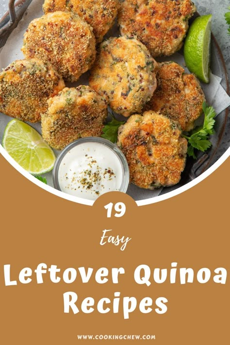 Recipes With Leftover Quinoa, Recipes With Cooked Quinoa, What To Do With Leftover Quinoa, Leftover Cooked Quinoa Recipes, Fried Quinoa Recipes, Quinoa Bites Recipes, What To Make With Quinoa, Quinoa Patties Recipes, Leftover Quinoa Recipes Breakfast