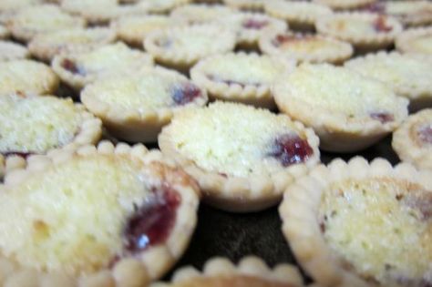 The Best  and Easiest Raspberry Coconut Jam Tarts Ever, I use pre made tart shells, Xmas must have in our house:) Scottish Coconut And Raspberry Jam Tarts, Coconut Tart Recipe, Coconut Jam, Dessert Squares, Coconut Tart, Jam Tarts, Raspberry Coconut, Butter Tarts, Raspberry Tarts