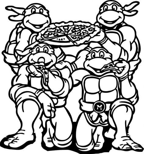 Teenage Mutant Ninja Turtle Coloring Pages Ninja Turtles Printables, Ninja Turtles Pictures, Ninja Turtles Coloring Pages, Michelangelo Ninja Turtle, Pizza Coloring Page, Ninja Turtle Coloring Pages, Turtle Coloring Pages, Teenage Ninja, Teenage Ninja Turtles