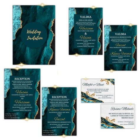 Teal, gold,glitter, wedding card, aesthetic Navy Teal Gold Wedding, Teal And Emerald Wedding, Teal And Green Wedding, Teal And Copper Wedding, Teal And Gold Wedding, Wedding Invitation Blue, Teal Wedding Colors, Champagne Wedding Colors, Gamer Wedding