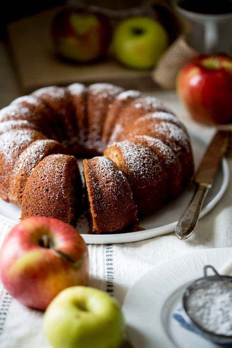 This gluten-free applesauce bundt snack cake is one of those recipes I have made over and over again all fall long. It is made with brown rice flour (that means it’s whole grain) and it is sweetened with honey. #glutenfreebaking #applesaucecake #snacks Applesauce Cake Recipe, Dairy Free Cake Recipe, Apple Bundt Cake, Healty Dinner, Dairy Free Cake, Applesauce Cake, Brown Rice Flour, Apple Cider Donuts, Healthy Cake