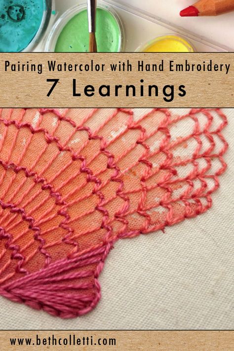 Embroidery Tips, Watercolor Fabric, Brazilian Embroidery, Thread Painting, Hand Embroidery Art, Hand Embroidery Stitches, Embroidery Craft, Design Guide, Hand Embroidery Patterns