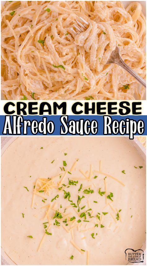 Homemade Cream Cheese Alfredo Sauce made with simple ingredients like butter, milk & Parmesan cheese! Cream Cheese adds a smooth & creamy texture to this easy, flavorful Alfredo sauce recipe. Easy Cream Cheese Alfredo Sauce, Homemade Alfredo Sauce Easy With Milk, How To Make Alfredo Sauce Easy, Homemade Alfredo Sauce With Cream Cheese, Diy Alfredo Sauce Easy, Homemade Alfredo Sauce With Heavy Cream, Alfredo Sauce Recipe With Cream Cheese, Homemade Alfredo Sauce With Milk, Fettucini Alfredo Sauce