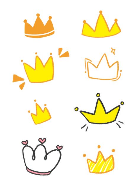 Scrapbook Png, Happy Birthday Tag, Crown Illustration, Crown Png, Happy Birthday Best Friend Quotes, Doodle Frame, Cake Logo Design, Instagram Cartoon, Golden Crown