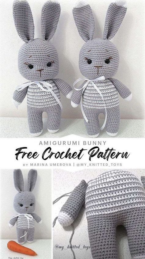 Crochet Bunny Patterns, Crochet Rabbit Free Pattern, Bunny Patterns, Amigurumi Today, Crochet Toys Free Patterns, Crochet Toys Free, Crochet Bunny Pattern, Easter Crochet Patterns, Crochet Baby Toys