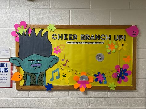 Trolls Bulletin Board Ideas, Trolls Classroom Theme, Ra Themes, Garden Board, Staff Lounge, Ra Bulletins, Teacher Bulletin Boards, Ra Bulletin Boards, Door Decs