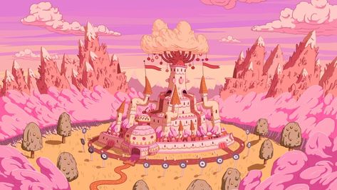 Adventure Time Landscape, Adventure Time Wallpapers, Ap Portfolio, Tv Aesthetic, Candy Witch, Cartoon Movement, Time Wallpaper, Phone Customization, Wallpaper Notebook