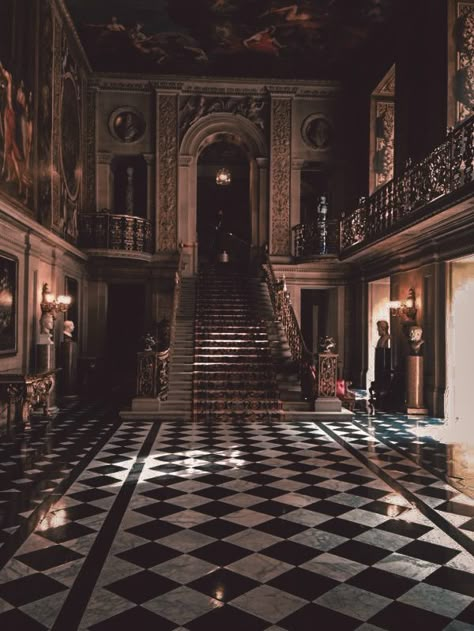 Gothic Mansions Castles, Gothic Manor Aesthetic, Academia Hallway, Gothic Manor Exterior, Dark Academia Hallway, Aesthetic Mansions, Castle Interior Aesthetic, Dark Academia House Exterior, Gothic Castle Aesthetic