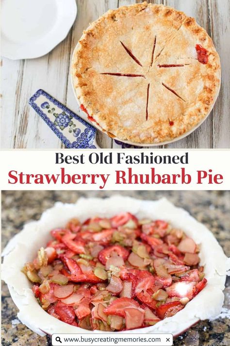 Rubarb Pie, Easy Strawberry Rhubarb Pie, Blueberry Bake, Strawberry Rhubarb Pie Filling, Rhubarb Pie Recipe, Strawberry Rhubarb Recipes, Strawberry Rhubarb Pie Recipe, Rhubarb Recipes Pie, Tart Pie