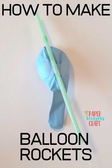 Balloon Crafts For Kids, Rocket Experiment, Balloon Activities, Balloon Rockets, Rocket Ship Craft, Stem Night, Stellar Vbs, Balloon Rocket, Rocket Craft