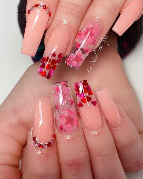 Encapsulated Hearts Nails, Valentine’s Day Encapsulated Nails, Valentines Nails Encapsulated, Encapsulated Valentines Day Nails, Encapsulated Nails Design, Valentines Encapsulated Nails, Encapsulated Heart Acrylic Nails, Encapsulated Valentine Nails, Encapsulated Nails Valentines