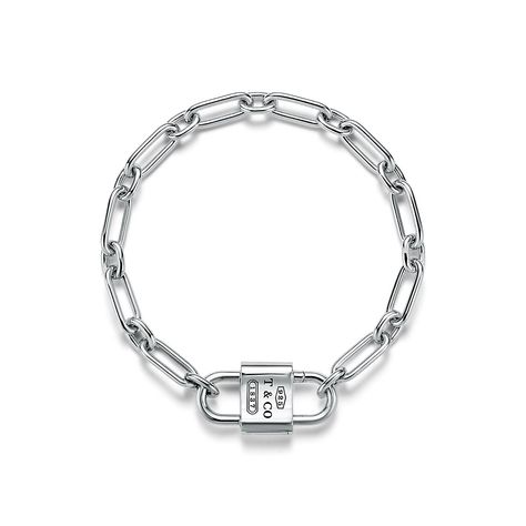 Tiffany 1837® Medium Double Lock Bracelet in Sterling Silver | Tiffany & Co. US Bridal Jewelry Bracelets, Lock Bracelet, Wishlist 2024, Double Lock, Tiffany And Co, Christmas Wishlist, Tiffany & Co., Silver Bracelets, Sterling Silver Bracelets