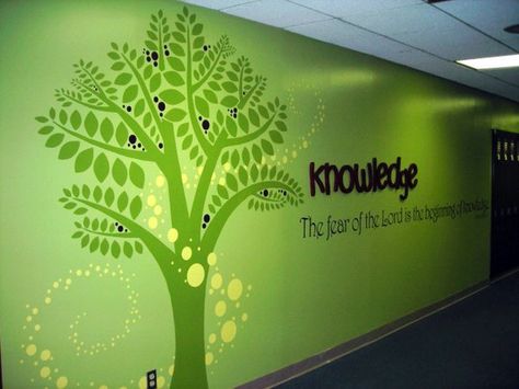 Wall Murals: Calvary Baptist Church & Day School by Jan Sullivan Badger, via Behance Childrens Ministry Room, Nursery Trees, Childrens Ministry Decor, Kids Church Rooms, Kids Church Decor, Sunday School Decorations, Preschool Designs, Sunday School Rooms, Sunday School Classroom