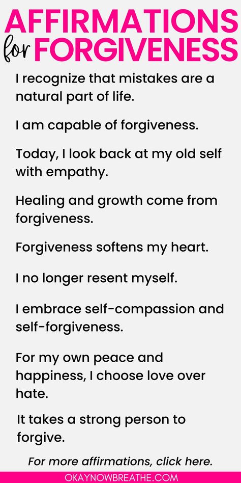 How To Write A Forgiveness Letter To Yourself, On Forgiveness, Assertive Affirmations, I Feel Affirmations, I Forgive Myself, How To Forgive Yourself, Forgiveness Affirmations, Forgiving Yourself Affirmations, Self Forgiveness Affirmations