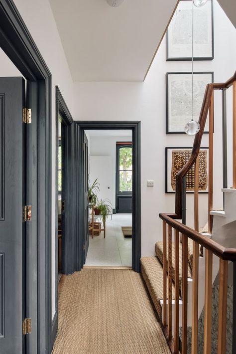 Floor Transition, Grey Hallway, Victorian Hallway, Victorian Terraced House, Entrance Halls, Hallway Colours, Bedroom Victorian, Victorian Parlor, Hallway Designs