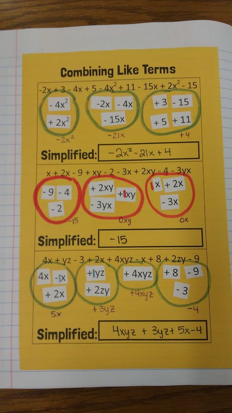 Algebraic Expressions Activities, Algebraic Expression, Math Expressions, High School Math Teacher, Teaching Algebra, Algebra Activities, Combining Like Terms, Algebraic Expressions, Like Terms