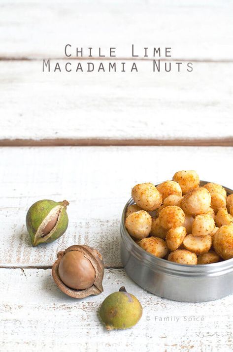 Lip Smacking Chile-Lime Macadamia Nuts Macadamia Nut Recipes, Recipes Savory, Nut Recipes, Macadamia Nut, Persian Food, Spice Recipes, Macadamia Nuts, Party Food Appetizers, Macadamia