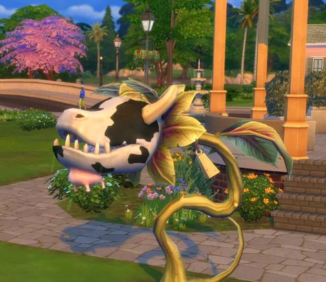 Sims 4 Cow Plant, Clay Halloween Ideas, Sims Memes, The Sims 4 Sims, Clay Halloween, Kingdom Plantae, Sims Characters Ideas, Sims Mobile, Plant Signs