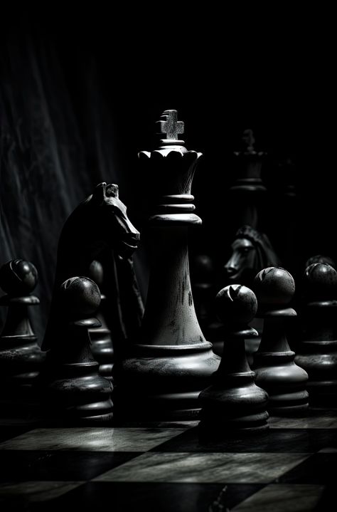 Black Chess Aesthetic, Chess Poster Design, Chess Board Photography, Chess Wallpaper Aesthetic, Chess Black And White, Chess Wallpaper, Chess Ideas, Chess Aesthetic, Chess Photography