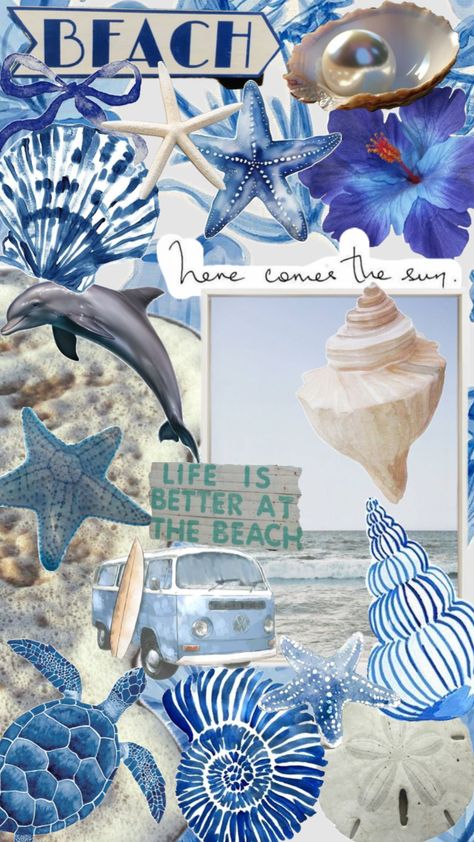 #coastal #beachy #wallpaper #blueaesthetic #beachaesthetic #beach Beachy Wallpaper, Types Of Blue, Surf Room, Beach Wall Collage, Cute Home Screens, Beach Room, Iphone Wallpaper Themes, Preppy Wallpaper, Cute Wallpaper Backgrounds