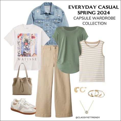 Everyday Casual Spring 2024 Capsule Wardrobe Sneak Peek + 10 Outfits - Classy Yet Trendy Spring Capsule Wardrobe Casual, Capsule Wardrobe Casual, Pieces Outfits, Capsule Wardrobe Women, Teacher Wardrobe, Classy Yet Trendy, Chanel Style, Outfits Classy, Black Jeans Outfit