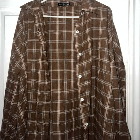 Valentina Core, Brown Flannel, Midwest Emo, Thrifted Outfits, Brown Shirt, Emo Outfits, Fall Clothes, Shein Tops, Character Outfits